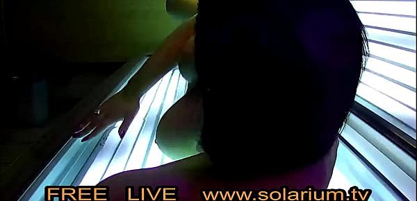  Hot Horny Girl with Big tits mastubating in Real Public Tanning Salon. Reallifecam and 20 Hidden Webcams under der Tanning Bed.